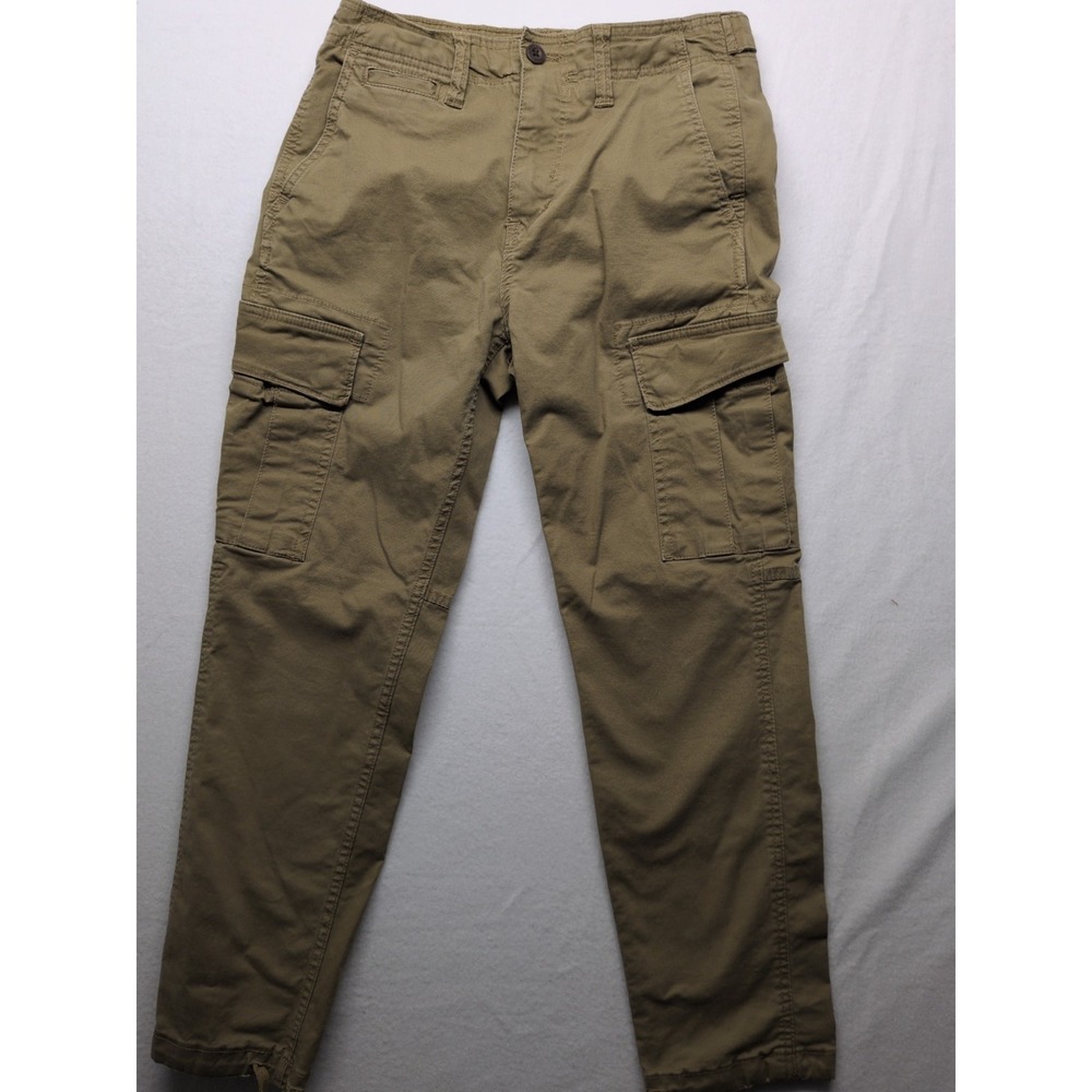 American Eagle Pants Mens 28x32* Beige Flex Slim Workwear Utility Canvas Cargo
